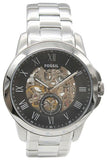 Buy Shop Fossil Grant Skeleton Black Dial Silver Steel Strap Watch for Men - ME3055 USA Online