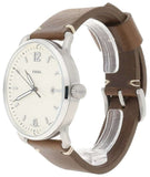 Buy Shop Fossil The Commuter White Dial Brown Leather Strap Watch for Men - FS5275 USA Online