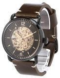 Buy Shop Fossil Commuter Automatic Black Dial Brown Leather Strap Watch for Men - ME3158 USA Online