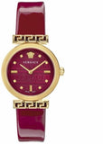 Versace Greca Meander Red Dial Red Leather Strap Watch for Women - VELW00320