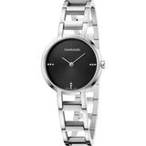 Buy Shop Calvin Klein Stately Black Dial Silver Steel Strap Watch for Women - K3G2312S USA Online