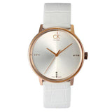 Calvin Klein Accent White Dial White Leather Strap Watch for Women - K2Y2Y6KW