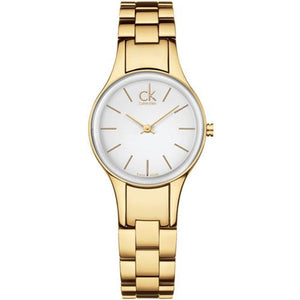 Buy Shop Calvin Klein Simplicity White Dial Gold Steel Strap Watch for Women - K4323212 USA Online