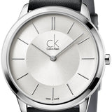 Buy Shop Calvin Klein Minimal Silver Dial Black Leather Strap Watch for Women - K3M221C6 USA Online