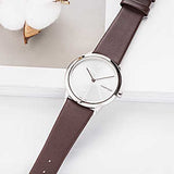 Buy Shop Calvin Klein Minimal Silver Dial Brown Leather Strap Watch for Men - K3M221G6 USA Online