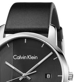 Buy Shop Calvin Klein City Quartz Black Dial Black Leather Strap Watch for Men - K2G2G1C1 USA Online