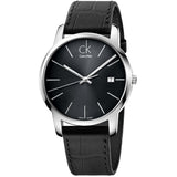 Buy Shop Calvin Klein City Quartz Black Dial Black Leather Strap Watch for Men - K2G2G1C3 USA Online