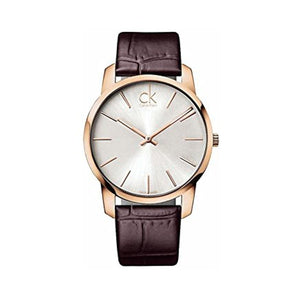 Buy Shop Calvin Klein City White Dial Brown Leather Strap Watch for Men - K2G21629 USA Online