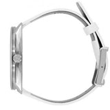 Calvin Klein Accent Silver Dial White Leather Strap Watch for Women - K2Y2X1K6