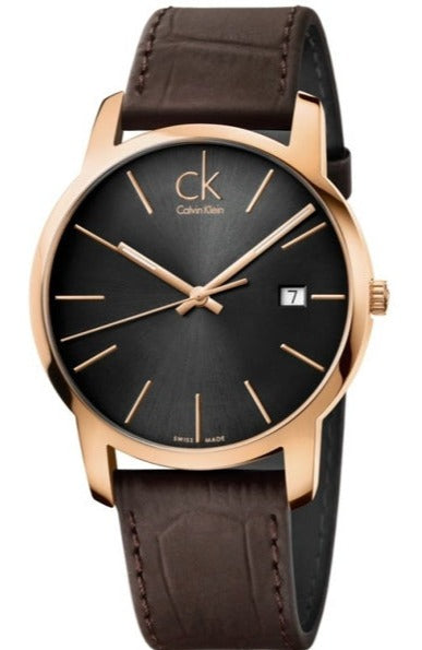 Buy Shop Calvin Klein City Chronograph Brown Dial Brown Leather Strap Watch for Men - K2G2G6G3 USA Online