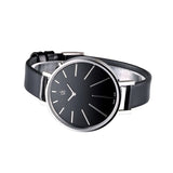 Buy Shop Calvin Klein Equal Black Dial Black Leather Strap Watch for Women - K3E231C1 USA Online