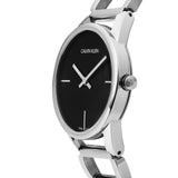 Buy Shop Calvin Klein Stately Black Dial Silver Steel Strap Watch for Women - K3G23121 USA Online