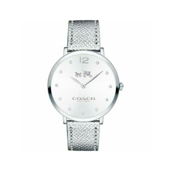 Buy Shop Coach Slim Easton Silver Dial Silver Leather Strap Watch for Women - 14502685 USA Online