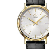Buy Shop Calvin Klein Surround Silver Dial Black Leather Strap Watch for Men - K3W215C6 USA Online