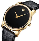 Buy Shop Movado Museum Black Dial Black Leather Strap Watch For Men - 0607014 USA Online