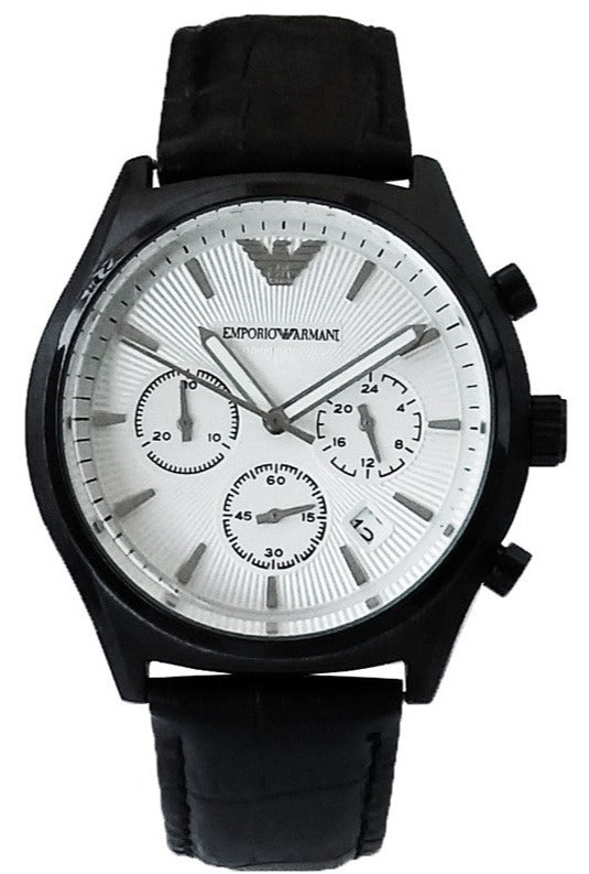 Buy Shop Emporio Armani Chronograph Quartz Silver Dial Black Rubber Strap Watch For Men - AR11048 USA Online
