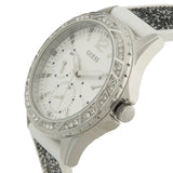 Buy Shop Guess Swirl Quartz Silver Dial White Silicone Strap Watch for Women - W1096L1 USA Online