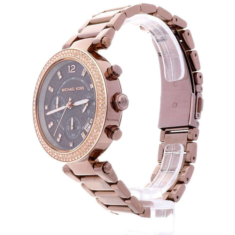 Buy Shop Michael Kors Parker Analog Quartz Brown Dial Brown Steel Strap Watch For Women - MK6378 USA Online