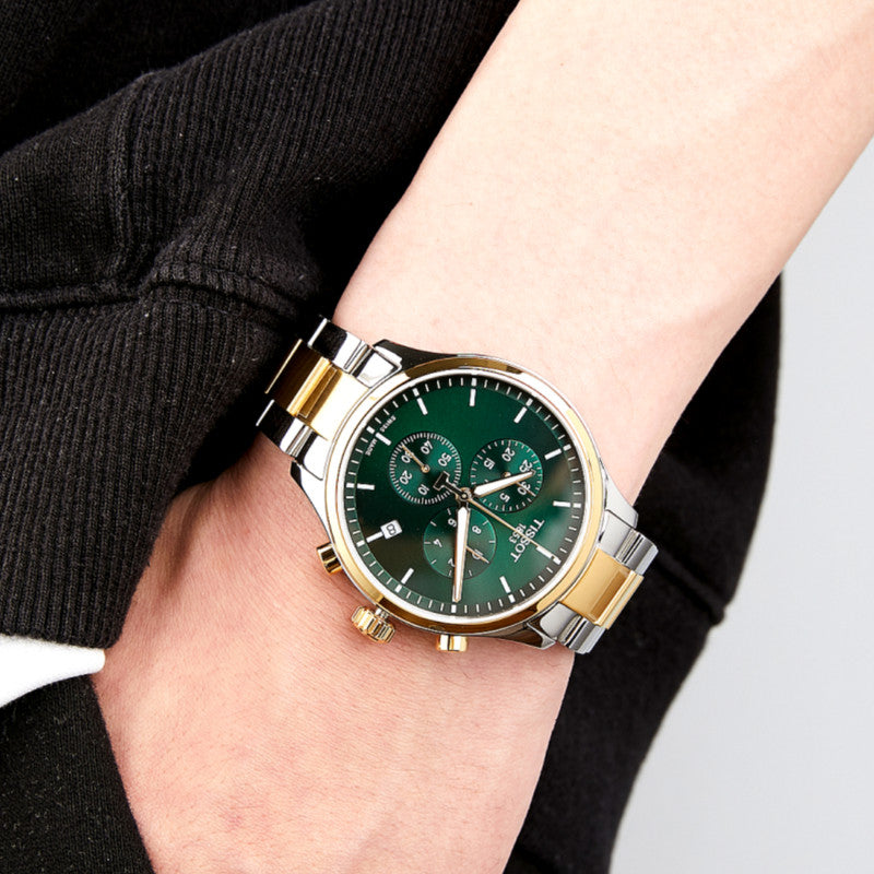 Buy Shop Tissot T Sport Chrono XL Classic Green Dial Two Tone Steel Strap Watch for Men - T116.617.22.091.00 USA Online