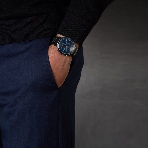 Buy Shop Emporio Armani Renato Chronograph Quartz Blue Dial Black Steel Strap Watch For Men - AR11215 USA Online