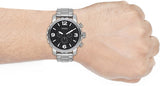 Buy Shop Fossil Nate Chronograph Black Dial Silver Steel Strap Watch for Men - JR1353 USA Online