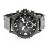Buy Shop Fossil Nate Chronograph Gunmetal Dial Grey Steel Strap Watch for Men - JR1437 USA Online