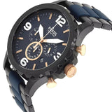Buy Shop Fossil Nate Chronograph Blue Dial Two Tone Steel Strap Watch for Men - JR1494 USA Online