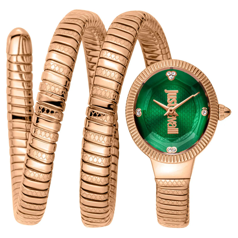 Buy Shop Just Cavalli After Party Green Dial Rose Gold Steel Strap Watch for Women - JC1L269M0035 USA Online