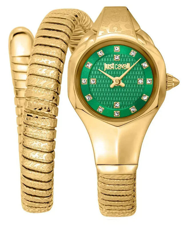 Buy Shop Just Cavalli Amalfi Green Dial Gold Steel Strap Watch for Women - JC1L270M0035 USA Online