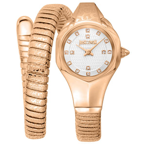 Buy Shop Just Cavalli Amalfi Silver Dial Rose Gold Steel Strap Watch for Women - JC1L270M0045 USA Online