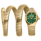 Buy Shop Just Cavalli Ambra Green Dial Gold Steel Strap Watch for Women - JC1L370M0035 USA Online