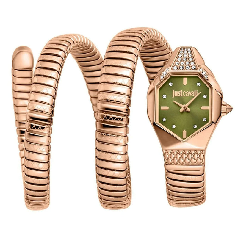 Buy Shop Just Cavalli Ambra Green Dial Rose Gold Steel Strap Watch for Women - JC1L370M0045 USA Online