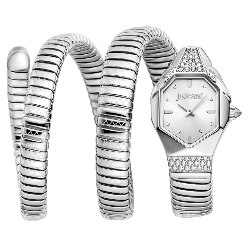 Buy Shop Just Cavalli Ambra Silver Dial Silver Steel Strap Watch for Women - JC1L370M0015 USA Online