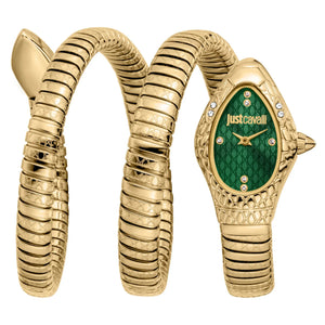 Buy Shop Just Cavalli Aurela Green Dial Gold Steel Strap Watch for Women - JC1L374M0035 USA Online
