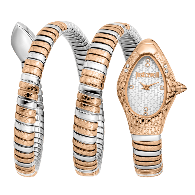 Buy Shop Just Cavalli Aurela White Dial Two Tone Steel Strap Watch for Women - JC1L374M0065 USA Online
