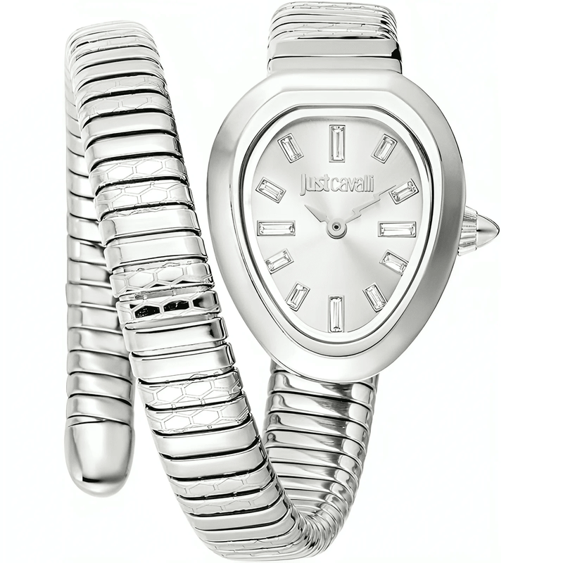 Buy Shop Just Cavalli Aversa Silver Dial Silver Steel Strap Watch for Women - JC1L222M0015 USA Online