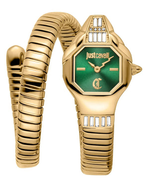 Buy Shop Just Cavalli Brillante Green Dial Gold Steel Strap Watch for Women - JC1L326M0035 USA Online