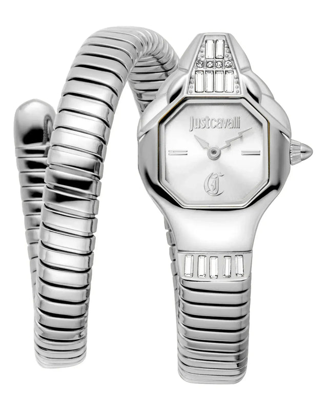 Buy Shop Just Cavalli Brillante Silver Dial Silver Steel Strap Watch for Women - JC1L326M0015 USA Online