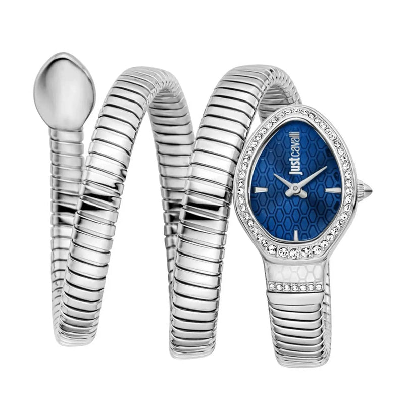 Buy Shop Just Cavalli Carezza Blue Dial Silver Steel Strap Watch for Women - JC1L372M0015 USA Online