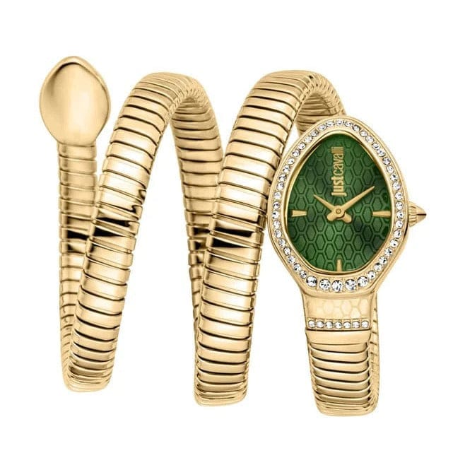 Buy Shop Just Cavalli Carezza Green Dial Gold Steel Strap Watch for Women - JC1L372M0035 USA Online