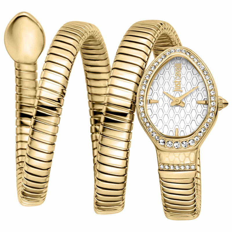 Buy Shop Just Cavalli Carezza Silver Dial Gold Steel Strap Watch for Women - JC1L372M0025 USA Online
