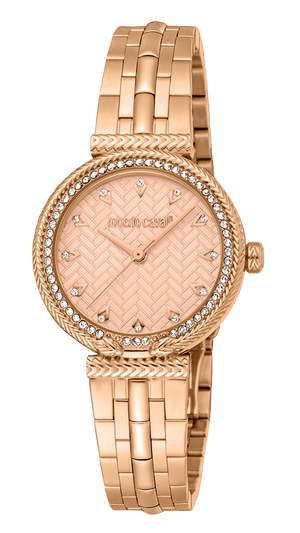 Buy Shop Just Cavalli Chiarezza Snake Core Rose Gold Dial Rose Gold Steel Strap Watch for Women - RC5L078M0045 USA Online
