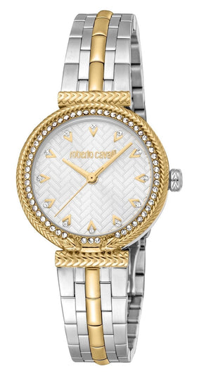 Buy Shop Just Cavalli Chiarezza Snake Core Silver Dial Two Tone Steel Strap Watch for Women - RC5L078M0055 USA Online