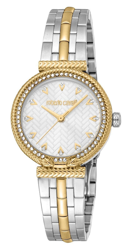 Buy Shop Just Cavalli Chiarezza Snake Core Silver Dial Two Tone Steel Strap Watch for Women - RC5L078M0055 USA Online