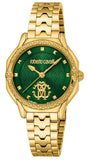 Buy Shop Just Cavalli Classic Green Dial Gold Steel Strap Watch for Women - RV1L225M0051 USA Online