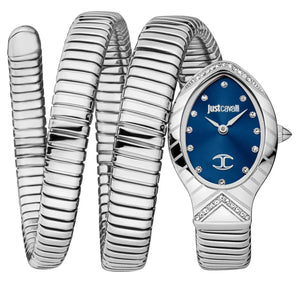Buy Shop Just Cavalli Classico Lungo Blue Dial Silver Steel Strap Watch for Women - JC1L248M0015 USA Online