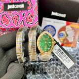 Buy Shop Just Cavalli Classico Lungo Green Dial Two Tone Steel Strap Watch for Women - JC1L248M0065 USA Online