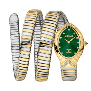 Buy Shop Just Cavalli Classico Lungo Green Dial Two Tone Steel Strap Watch for Women - JC1L248M0065 USA Online