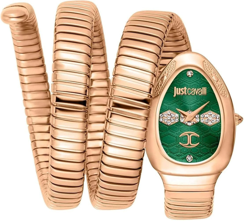 Buy Shop Just Cavalli Cosenza Green Dial Rose Gold Steel Strap Watch for Women - JC1L232M0045 USA Online
