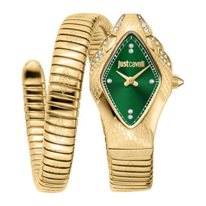 Buy Shop Just Cavalli Cristallo Green Dial Gold Steel Strap Watch for Women - JC1L307M0035 USA Online
